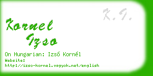 kornel izso business card